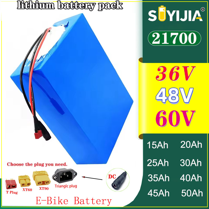 60V 30Ah 21700 Battery Pack - Bateria para Bicicleta Elétrica 36V 48V